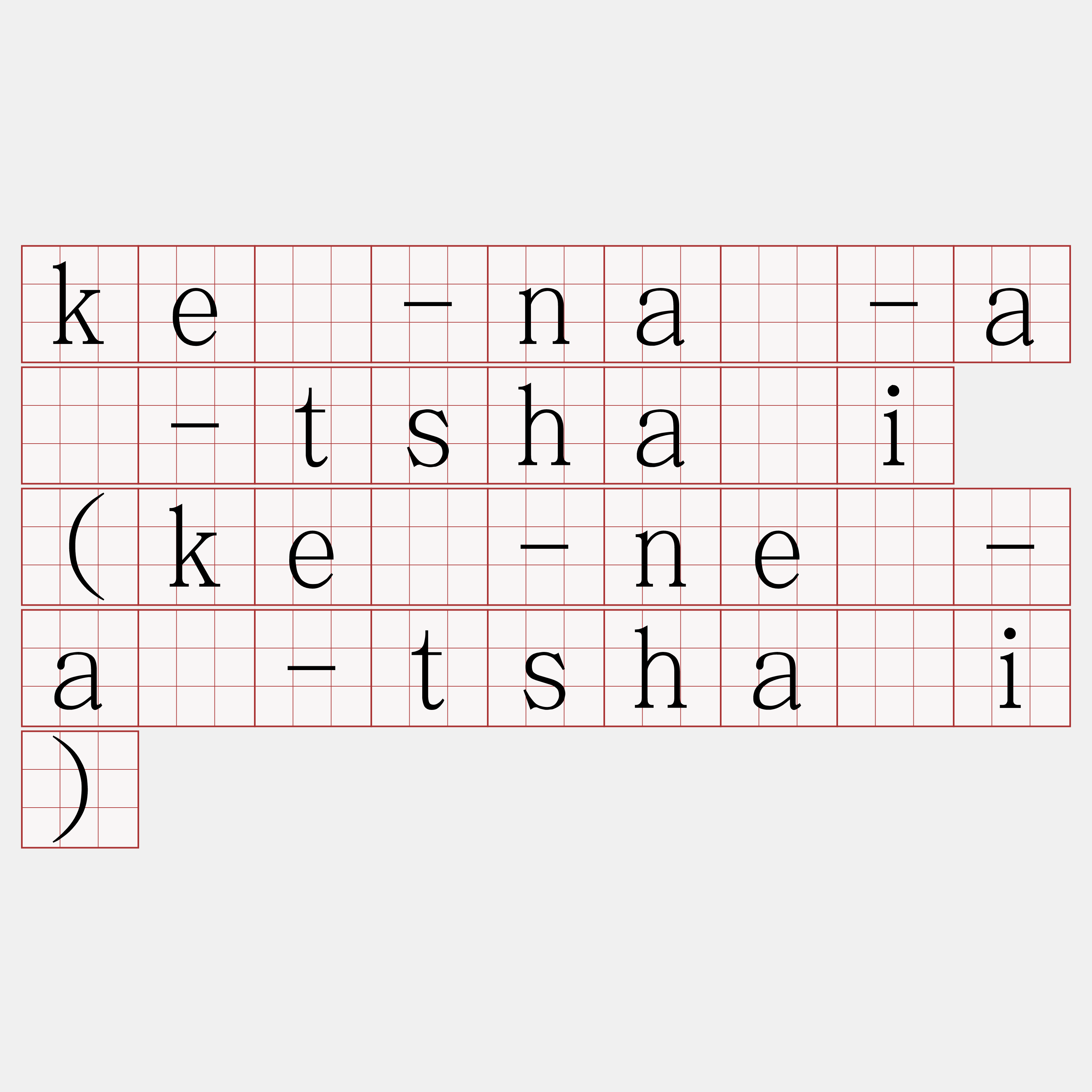 kè-nâ-á-tshài (kè-nê-á-tshài)